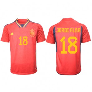 Španjolska Jordi Alba #18 Domaci Dres SP 2022 Kratak Rukavima
